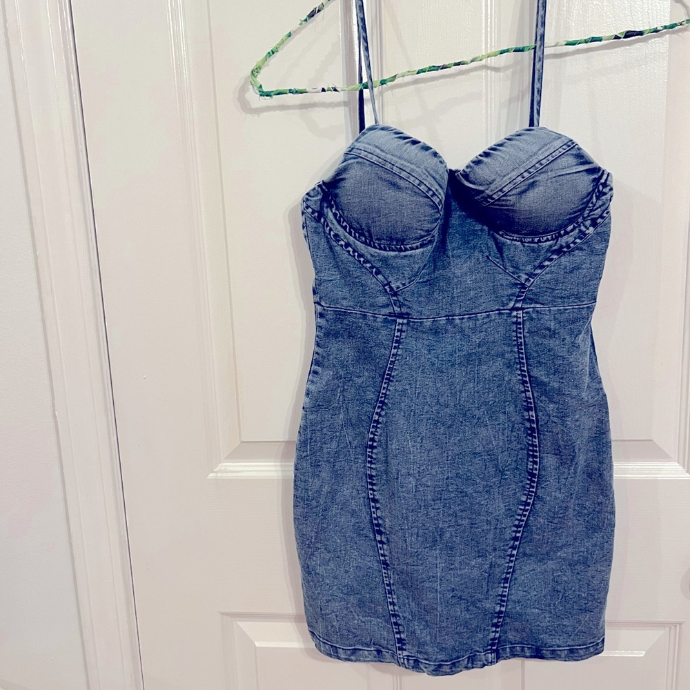 Denim fitted dress size